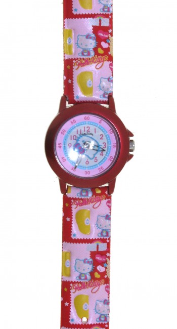 Reloj de HELLO KITTY estilo infantil con pulsera de caucho con motivos de Hello Kitty. - Regalanda