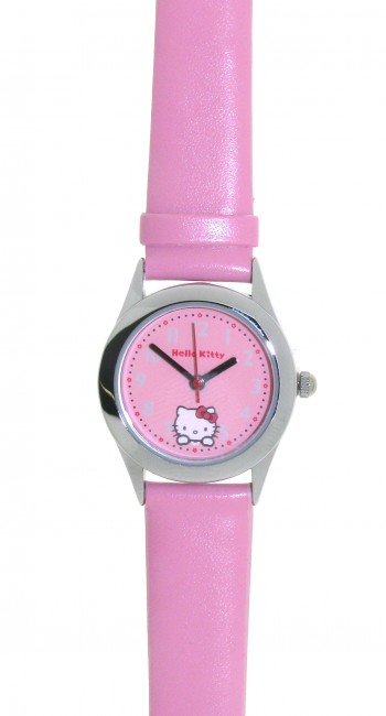 Reloj de HELLO KITTY de estilo juvenil con pulsera de polipiel rosa. Esfera en rosa. - Regalanda