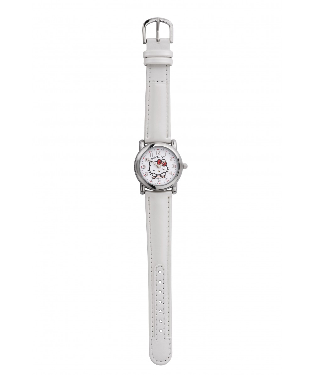 Reloj de HELLO KITTY de estilo juvenil con pulsera de polipiel blanca.   - Regalanda