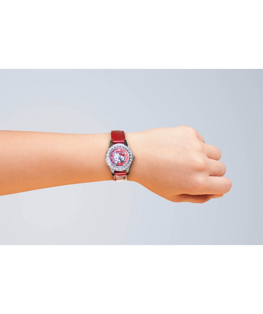 Reloj de HELLO KITTY de estilo juvenil con pulsera de polipiel roja. (CAMBIADO) - Regalanda