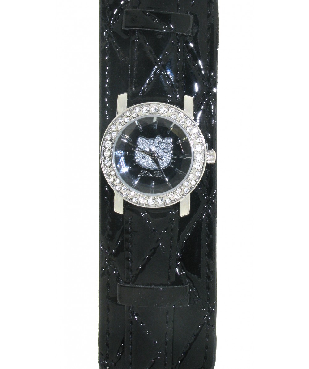 Reloj de HELLO KITTY estilo juvenil con pulsera de polipiel negra, maquinaria MIYOTA. Esfera en negr - Regalanda