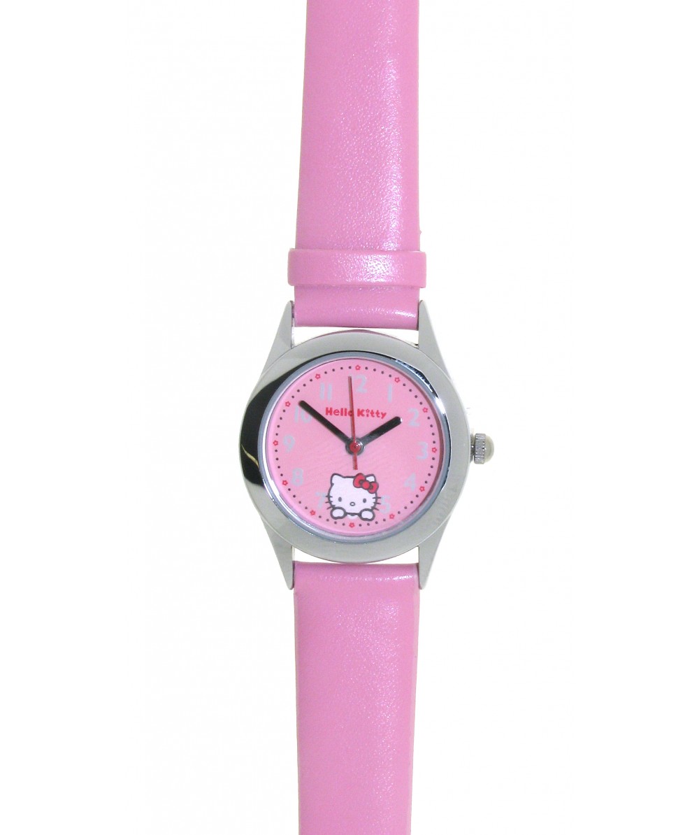 Reloj de HELLO KITTY de estilo juvenil con pulsera de polipiel rosa. Esfera en rosa. - Regalanda
