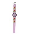 Reloj de HELLO KITTY estilo infantil con pulsera de caucho rosa con flores. - Regalanda