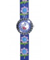 Reloj de HELLO KITTY estilo infantil con pulsera de caucho morada con flores. - Regalanda