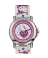 Reloj de HELLO KITTY estilo infantil con pulsera de caucho color marfil con motivos de Hello Kitty. - Regalanda