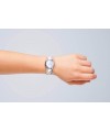 Reloj de HELLO KITTY estilo juvenil con pulsera de polipiel en plata. Esfera en plata, esmaltado en - Regalanda
