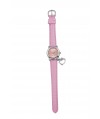 Reloj de HELLO KITTY estilo juvenil con pulsera polipiel rosa. Esfera en rosa, esmaltado en plata y - Regalanda