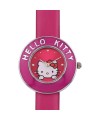 Reloj de HELLO KITTY de estilo juvenil con pulsera de PVC color fucsia. Esfera en fucsia. - Regalanda
