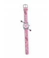 Reloj de HELLO KITTY estilo infantil con pulsera de PVC rosa con motivos de Hello Kitty con dos char - Regalanda