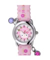 Reloj de HELLO KITTY estilo infantil con pulsera de PVC rosa y motivos florales de Hello Kitty con d - Regalanda